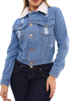 Jaqueta Jeans Cropeed Pelúcia na internet