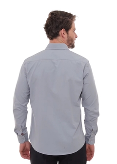 Camisa Social Masculina Slim Cinza - comprar online