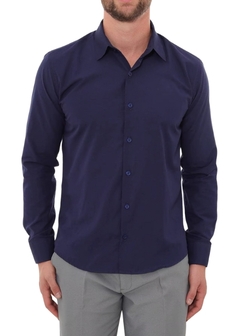Camisa Social Masculina Slim Marinho