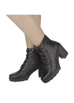 Bota Feminina Coturno Cano Curto