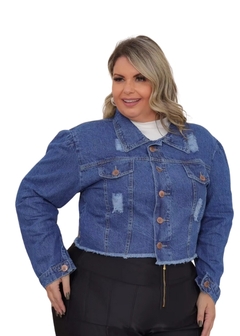 Jaqueta Jeans Feminina Plus Size Azul na internet