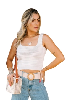 Blusa Cropped Tricot Moda Verão