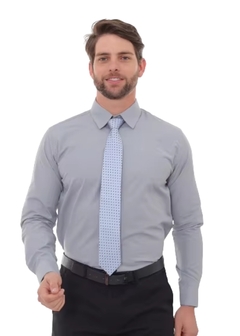 Camisa Social Masculina Slim Cinza - comprar online