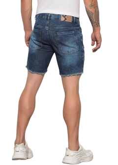 Bermuda Jeans Curta Rasgada Casual - comprar online