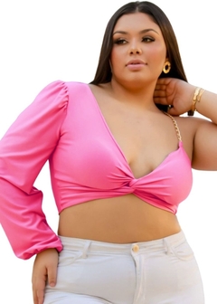 Cropped Nula Manga Longa