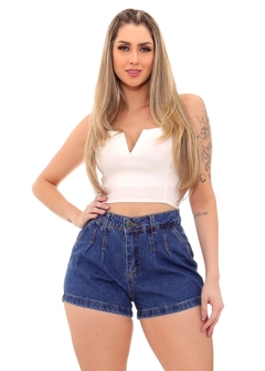Shorts Jeans Feminino Cintura Alta