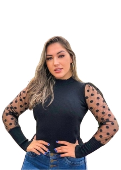 Blusa Tule Manga Longa Luxo - comprar online