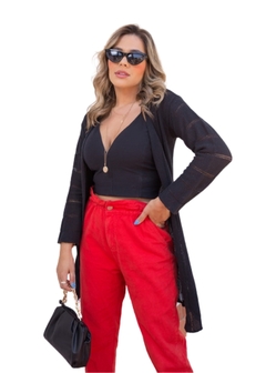 Casaquinho Tricot Kimono Cardigan