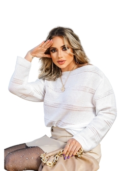 Blusa Tricot Pérola Dandara - Reale Moda Mix - Sua moda, seu estilo, sua escolha!