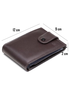 Carteira Masculina Grande Botão Couro