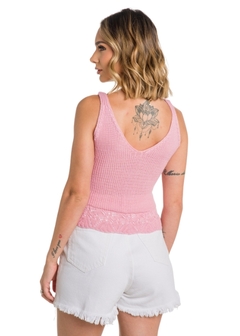 Imagem do Blusa Cropped Tricot Rendado