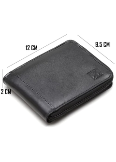 Carteira Masculina Grande Zíper Couro - comprar online