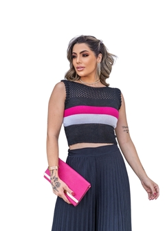 Cropped Moda Tricot Trabalhado