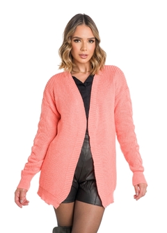 Casaco Cardigan Tricot Manga Longa - comprar online