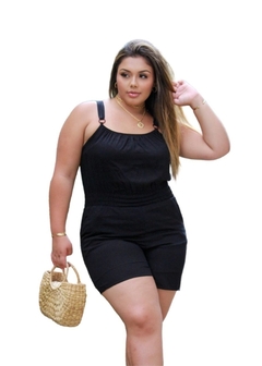 Macaquinho Plus Size Casual Elastex - comprar online