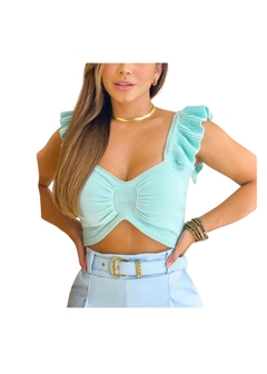 Cropped Tricot Moda Verão - Reale Moda Mix - Sua moda, seu estilo, sua escolha!
