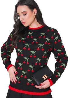Blusa Cereja Feminina Manga Longa na internet