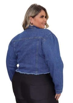 Jaqueta Jeans Feminina Plus Size Azul - comprar online