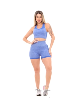 Imagem do Conjunto Feminino Fitness Azul Royal