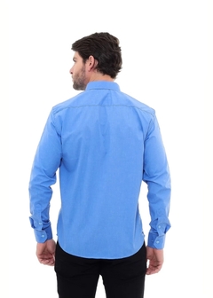 Camisa Social Masculina Premium Azul na internet