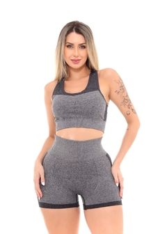 Conjunto Feminino Fitness Cinza