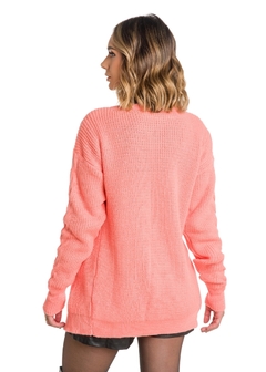 Casaco Cardigan Tricot Manga Longa - loja online
