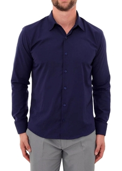Camisa Manga Longa Slim Marinho - loja online