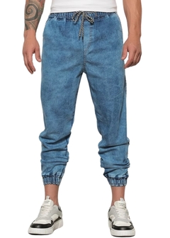 Calça Jogger Jeans Elástico Masculino