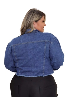 Jaqueta Jeans Feminina Plus Size Azul - Reale Moda Mix - Sua moda, seu estilo, sua escolha!