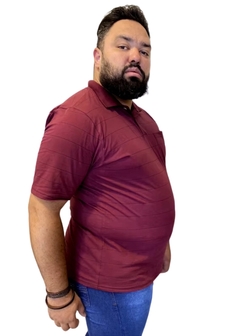 Camisa Plus Size Gola Polo Vinho - comprar online