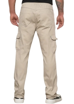 Calça Jogger Sarja Cargo Masculina Casual - comprar online