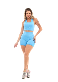Imagem do Conjunto Feminino Fitness Azul