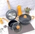 JUEGO DE OLLAS ANTIADHERENTES GRIS
