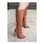 Bota caramelo bico fino salto 12cm com costura matelassê. Design moderno, conforto