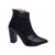 Bota Croco Preto Bico Fino com Salto Médio
