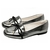 Mocassim Prata com Preto Solado Antiderrapante - comprar online