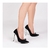 Scarpin Verona Nobuck Preto Salto Alto Laço e Strass confortável melvie