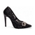 Scarpin Preto Salto Alto e Fino com Laço de Strass - comprar online