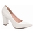 Scarpin Off White Salto Bloco Alto Confort Class Elegance