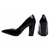 Scarpin Preto Salto Bloco Alto Class Elegance