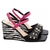 Sandália Anabela Plataforma Preto e Branco - Melvie  - scarpin, botas, sandálias para todos os estilos!
