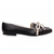 Mocassim Napa Preto com Laço Off white Versátil - loja online