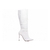 Bota Branca Bico Fino Cano Alto Matelassê 12cm confortável elegante  