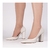Scarpin Off White Salto Alto Aberto do Lado Antiderrapante - loja online
