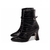 Bota Cano Médio Croco Preto Bico Fino - comprar online