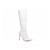 Bota Branca Bico Fino Cano Alto Matelassê 12cm confortável elegante  