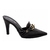 Scarpin Mule Preto Salto Alto com Fivela Dourada - comprar online