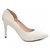 Scarpin Off White Croco Salto Alto Class Elegance