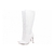Bota Branca Bico Fino Cano Alto Matelassê 12cm confortável elegante  

