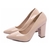 Scarpin Rosa Salto Bloco Alto Confort Class Elegance na internet
